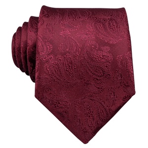 <span class=keywords><strong>Cravate</strong></span> pour hommes, livraison gratuite, Logo personnalisé, motif Floral, rayures Paisley, en soie, rouge, vente en gros, - Product Image 4