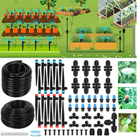 Système d'irrigation goutte à goutte pour jardin, kit d'arrosage rapide avec tubes d'irrigation de 1/2" et 1/4" pour serres et bacs surélevés