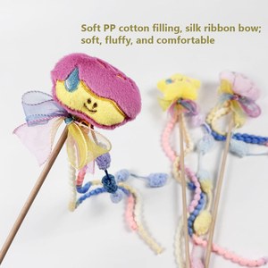 <strong>High</strong> Quality <strong>Cat</strong> Interactive Toy Pet <strong>Cat</strong> Cotton <strong>Catnip</strong> Toy Wooden Handle <strong>Cat</strong> Teasing Stick - Product Image 2