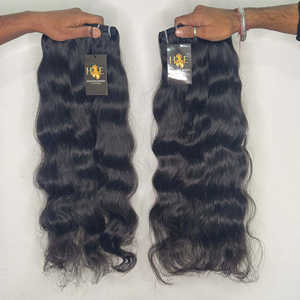 Cabello crudo Wefted Indian Virgin Raw Ondulado recto Rizado Tejido Cabello humano de visón crudo camboyano, paquetes rizados negros naturales - Product Image 2