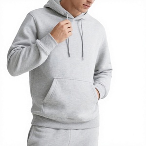 Conjunto Deportivo para Hombre, Sudadera con Capucha y Pantalones, Color Gris Sólido, 100% Algodón, Largo Completo, Transpirable, Ligero, Ropa Casual para Invierno - Product Image 2