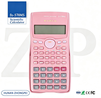 Calculatrice scientifique rose Fx-570MS, 401 fonctions, 40 constantes scientifiques, non programmable, alimentée par piles, pour étudiants en ingénierie