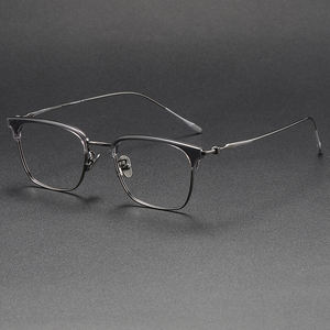 กรอบแว่นไทเทเนียมทรงกลม80896สำหรับผู้ชายกรอบแว่นตาผู้หญิงทำจากไทเทเนียมกรอบแว่นตาโลหะ - Product Image 5