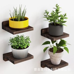 Wooden Decorative <b>Shelf</b> For Vases And Plants <b>Wall</b> <b>Mounted</b> Float Type 12.7X12.7X4Cm Multipurpose Display <b>Shelves</b> - Product Image 2