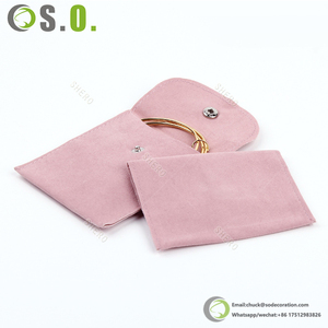 Wholesale Suede <b>Jewelry</b> Button Pouch Soft Ring Earring Storage Custom Print <b>Packaging</b> Bags <b>Jewelry</b> Shop - Product Image 1