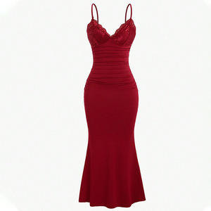 Robe dos nu taille haute à encolure en V sexy pour <span class=keywords><strong>femme</strong></span> d'âge mûr et fille chaude avec <span class=keywords><strong>décolleté</strong></span> <span class=keywords><strong>plongeant</strong></span> - Product Image 2