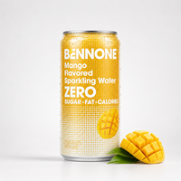 Boisson gazeuse fruitée populaire sans sucre ni calories, saveur mangue et raisin, bouteille 330ml