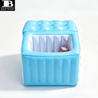 Glacière gonflable portable en PVC épaissi, étanche, avec couvercle, pour piscine, plage, fête, pique-nique, camping