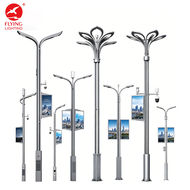 High Quality Outdoor Project Smart Pole Street Lighting Pole With IoT Cloud System LED Display Screen Smart City CCTV Pole