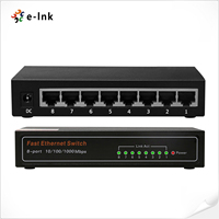 Switch Ethernet No Administrado de 8 Puertos 10/100/1000Mbps para Redes