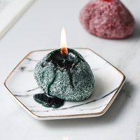 Bougie parfumée artisanale créative en cire de fleur de glace avec éléments en pierre et végétaux, décoration d'intérieur polyvalente, ornements parfumés pour cadeau