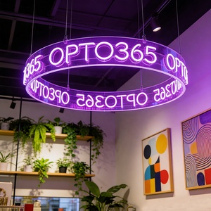 Letrero de Neón Redondo de Techo de 12V con Diseño Gratuito, Letrero de Neón <span class=keywords><strong>LED</strong></span> de Acrílico en Forma de Arco para Decoración de Tiendas - Product Image 2