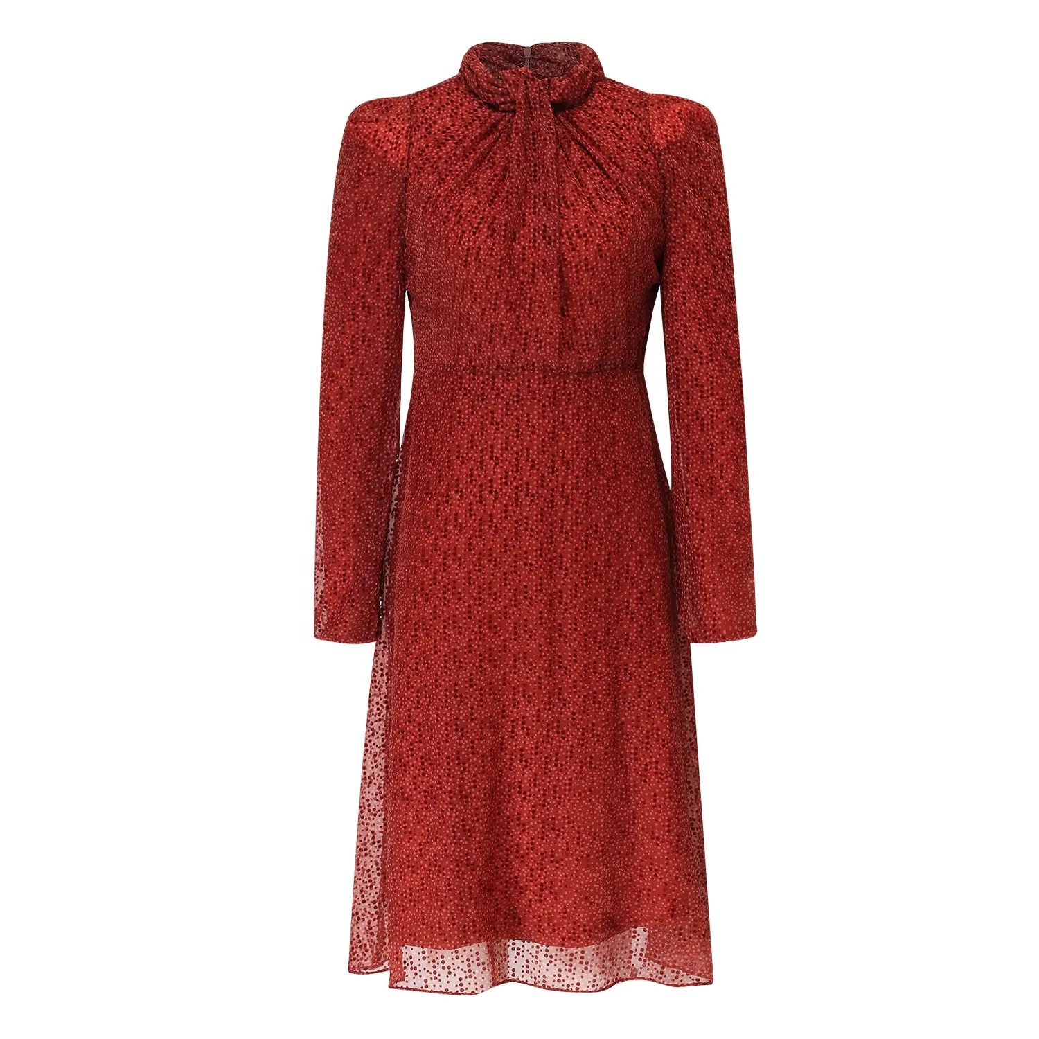 Kendi marka giyim kırmızı baskılı Vintage mezuniyet elbise Polka Dot rahat seksi kadın elbiseler özel günler için zarif