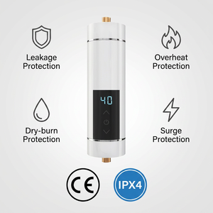 Calentador de Agua Eléctrico Instantáneo sin Tanque de 3500W, Calentador de Ducha Doméstico con <span class=keywords><strong>Temperatura</strong></span> LED para Hotel y Uso Comercial - Product Image 4