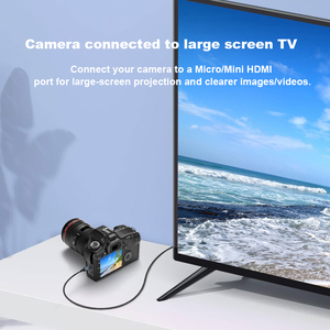 Cable Coaxial <span class=keywords><strong>HDMI</strong></span> a <span class=keywords><strong>Micro</strong></span>/<span class=keywords><strong>Mini</strong></span> <span class=keywords><strong>HDMI</strong></span>/<span class=keywords><strong>HDMI</strong></span> Ultrafino y Flexible de 2.5mm de Diámetro Exterior, Cable de Audio/Vídeo HD de 8K para Cámaras y Monitores - Product Image 5