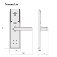 Cerradura Electrónica Inteligente para Puerta de Hotel con Tarjeta RFID de Acero Inoxidable 304 de Alta Calidad con Sistema de Software de Gestión