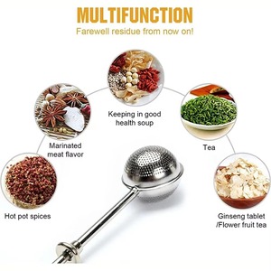Filtro de Té Telescópico Esférico de Acero Inoxidable 304, Juego de Té para Cocina, Cuchara Filtradora para Esparcir Azúcar en Polvo, Utensilios de Cocina - Product Image 3