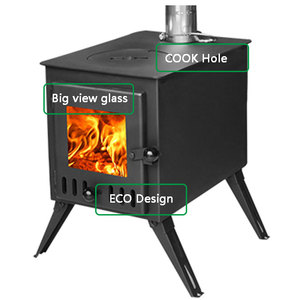 Petit poêle à bois de camping pour cuisiner et chauffer, pour tente de 1 à 2 personnes - Product Image 4