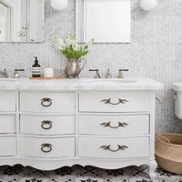 Rta Vanité de salle de bain de haute qualité Laque de bois personnalisée étanche pour une installation facile