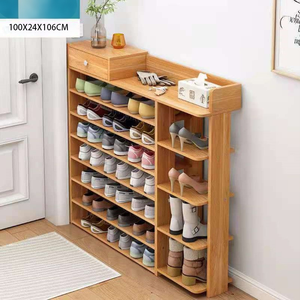 Simple Multi-Tier Scandinavian Wooden Convertible <b>Shoe</b> <b>Rack</b> Home Furniture Entryway Large Capacity Wall Mount - Product Image 1