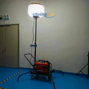 ไฟบอลลูน LED เคลื่อนที่ 1000W พร้อมรถเข็นล้อเลื่อน ไฟส่องสว่าง 360 องศา ปราศจากแสงสะท้อน สำหรับไซต์ก่อสร้าง ฉุกเฉิน ภายนอกอาคาร และใช้งานชั่วคราว - Product Image 2