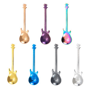 Cuillère à café créative en forme de guitare, en acier inoxydable de haute qualité, cuillère à café en titane pour mélanger le café - Product Image 6