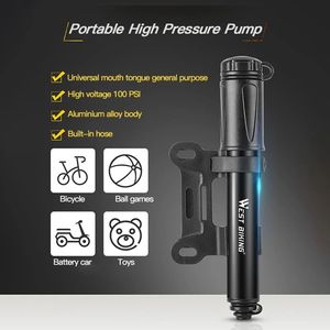 ปั๊มลมมือถือ WEST BIKING สำหรับยางจักรยาน พร้อมหัวเติมลมแบบ Presta และสายยาง อุปกรณ์เสริมสำหรับจักรยานเสือภูเขา ปั๊มลมจักรยานแบบพกพา - Product Image 3