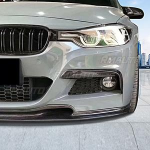 2 Piezas para BMW Serie 3 320/328/330/F30/F35 MAD 2012-2018, Alerones Delanteros de Fibra de Carbono Real, Divisores de Parachoques, Aletas, Spoiler, Molduras - Product Image 2