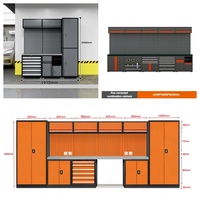 Armoire à outils modulaire en acier robuste avec 15 tiroirs et serrure à clé - Capacité de charge de 1000 kg pour garage et atelier automobile