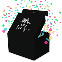 Boîte cadeau surprise à confettis personnalisée OEM/ODM, emballage cadeau d'usine avec logo et motif personnalisés pour cadeaux de marque
