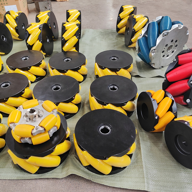 Driving Wheel Heavy Duty 16inch agv Mecanum Wheel 360 Degree Grey Pu Castor Omni Mecanum Wheel Bearing Installation