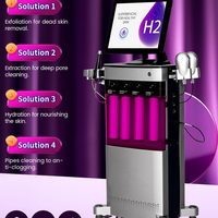 Appareil de beauté pour le visage à bulles d'hydrogène, machine à jet d'oxygène, solution Aquafacial, microdermabrasion au diamant