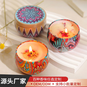 Bougie parfumée en cire de soja en forme de tasse, style ethnique, aromathérapie, décoration d'intérieur, cadeau - Product Image 4