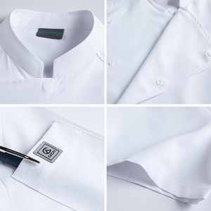 Restaurants haut de gamme 2025 été nouveau Chef uniforme boulangerie travail vêtements à manches courtes respirant <span class=keywords><strong>blanc</strong></span> Chef uniforme - Product Image 2
