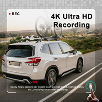 Podofo 9.66 ''double objectif Dash Cam Miroir 4K WiFi Enregistreur vidéo Moniteur de stationnement BSD + LCA G-Sensor APP Vision nocturne Autoradio