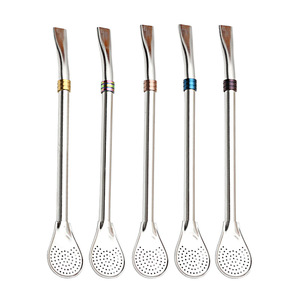 Nuovo Design Argentine 304 acciaio inox perline paglia cucchiaio per il caffè latte tè Yerba Bombilla per gli omaggi - Product Image 2