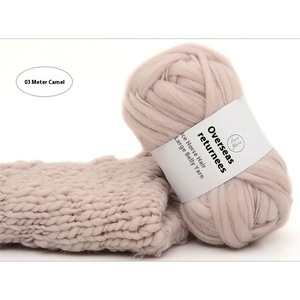 Nhập khẩu 100% polyester sợi Icelandic len áo len Áo khoác vải với thay đổi dày mỏng len khăn mũ lớn bụng sợi - Product Image 6