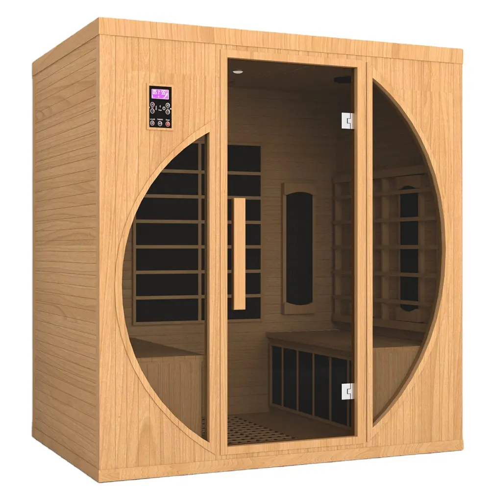 Traditionelle Indoor-Holz-Infrarot-Sauna 2 Personen Infrarot-Sauna