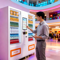 Máquina Expendedora Automática de Alimentos y Bebidas, Sin Efectivo, con Pago con Tarjeta de Crédito, Código QR, Pantalla Táctil, Wi-Fi, Equipo Comercial para Minoristas