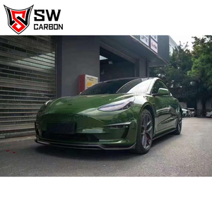 Высококачественный новый комплект из углеродного волокна для Tesla <span class=keywords><strong>Model</strong></span> <span class=keywords><strong>3</strong></span>, включая передний бампер, боковые юбки, задний диффузор, спойлер - Product Image 5