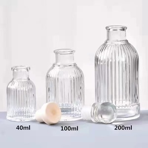 ขวดแก้วกลิ่นหอมลายแนวตั้ง Wholesale100ml 200มล. แท่งไม้ไผ่หอมสำหรับตกแต่งห้องน้ำบ้านห้องนั่งเล่น - Product Image 6
