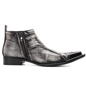 <span class=keywords><strong>Prix</strong></span> usine italie marque hommes bottes en cuir bout pointu en métal fermeture éclair peau de vache rétro hommes <span class=keywords><strong>chelsea</strong></span> bottes grande taille - Product Image 3