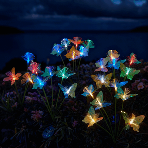 ไฟ LED พลังงานแสงอาทิตย์แบบชาร์จซ้ำได้ IP65 ปรับความสว่างได้ กันน้ำ รูปทรงผีเสื้อ ควบคุมแบบไร้สาย ปรับอุณหภูมิสีได้ สำหรับไฟสวน - Product Image 3