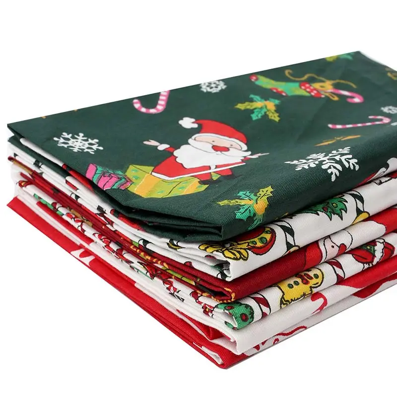 Рождественская ткань 40*50 см, 100% хлопчатобумажная ткань с принтом для изготовления сумок, платьев, домашнего текстиля