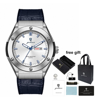 Montres Gohuos 8820 de luxe classiques pour homme avec bracelet en cuir, montres à quartz originales pour homme, Reloj Montre, étanches, aiguilles lumineuses, montres-bracelets