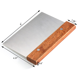 Stainless Steel Dough Scraper Bread Slim Cutter Wood Handle Dishwasher Safe Multipurpose <b>Baking</b> Tool for Home Kitchen OEM - Product Image 3