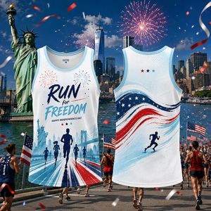 Camiseta sin mangas de sublimación para el Día de la Independencia, chaleco de carrera para maratón, eventos de 5K y 10K - Product Image 1