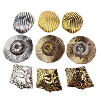 Boutons métalliques irréguliers haut de gamme avec attaches à boucles cousues à la main pour manteaux, pardessus en laine, cardigans, pulls et costumes