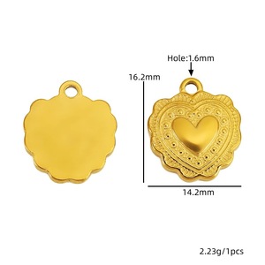 Colgante de corazón con ojo turco de acero inoxidable para la fabricación de collares y accesorios de joyería - Product Image 3