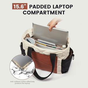 New Trend Women's Large Capacity Lightweight Handbag Multi-Pocket <b>Shopping</b> <b>Bag</b> Polyester Customizable Logo <b>Reusable</b> Fashion Gift - Product Image 6